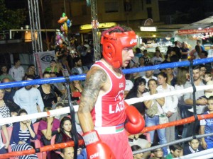 Il pugile Damiano Rossi della Boxe Volsca in azione